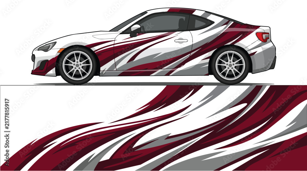 Fototapeta premium Speeding Sport Car Racing Stripes Design