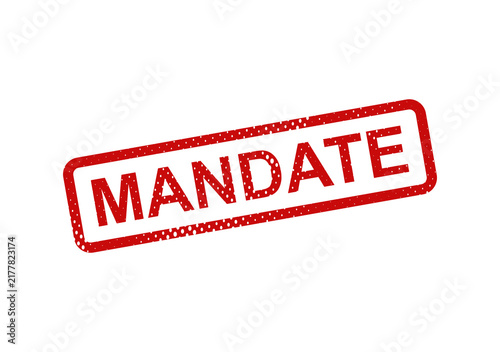 Cuadro en lienzo Red mandate stamp with bold text illustration