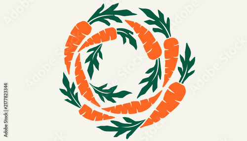carrot wreath, vegetable circle