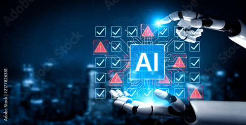 Fotografie Futuristic artificial intelligence concept depicting AI hallucination, processing errors, and generating misinformation