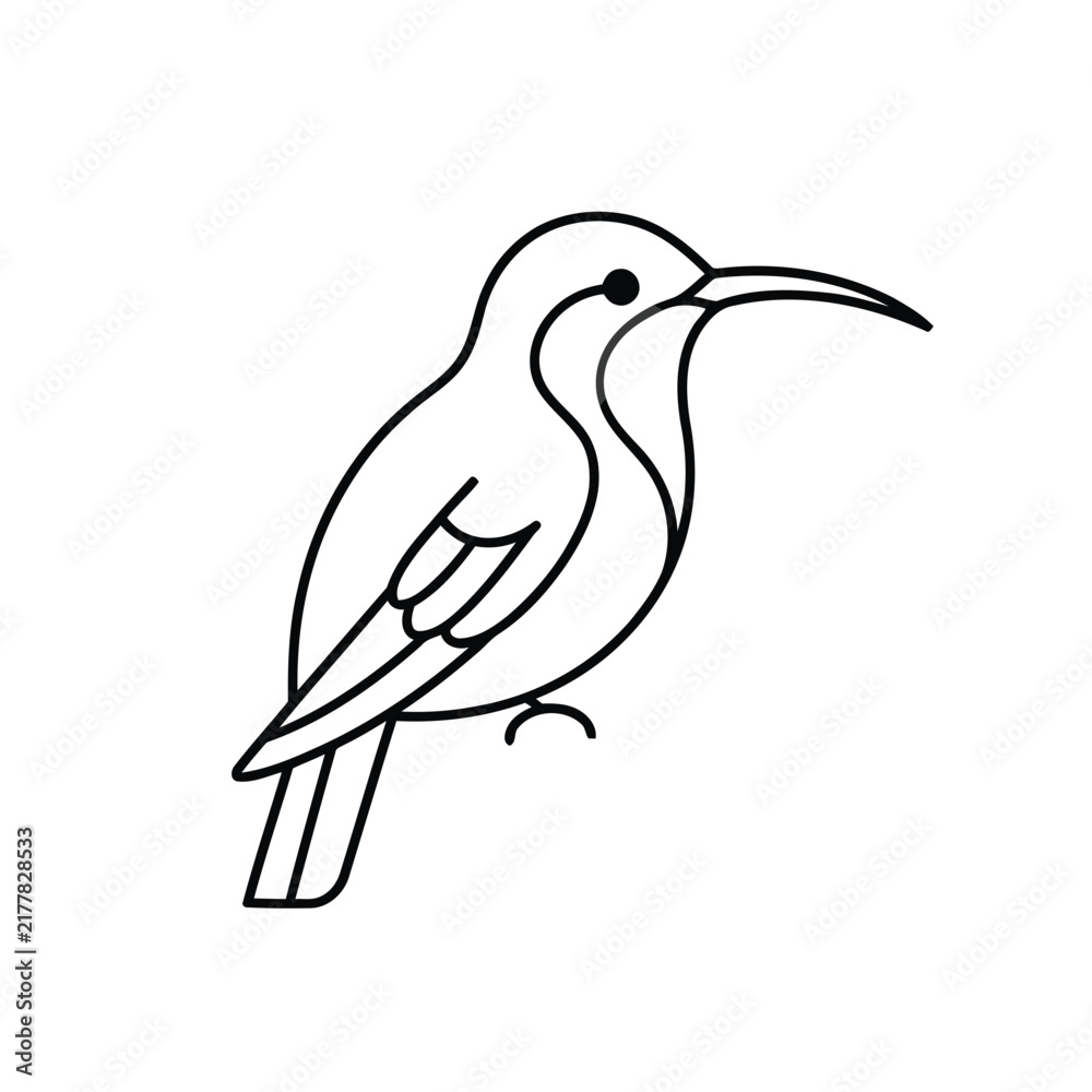 Obraz premium Line art illustration of a bird