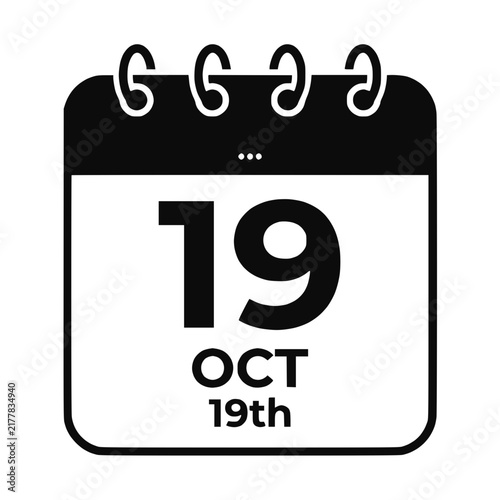 Minimalist Calendar Icon for October 19th