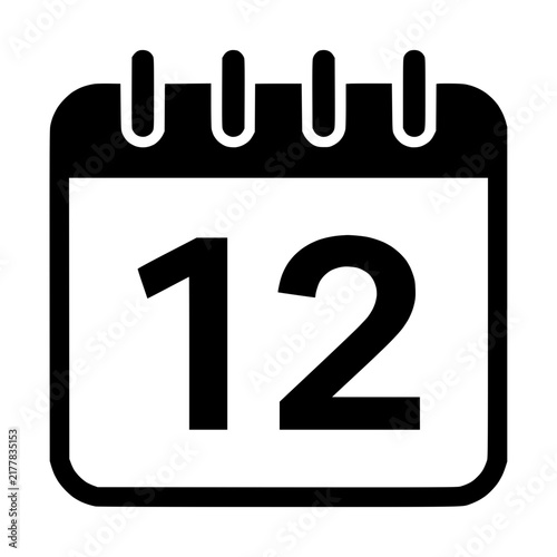 Simple Calendar Date Icon With Number Twelve