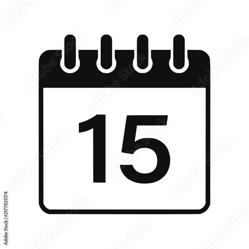 Simple Calendar Icon Showing Fifteenth Day Date