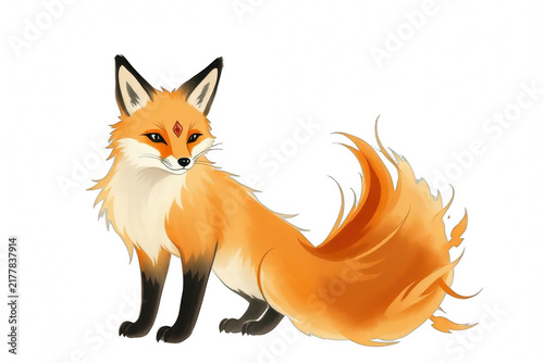 Fantasy mystical fox illustration