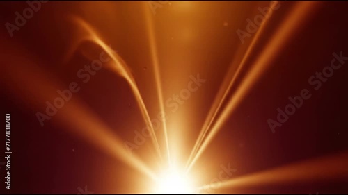 Bright Light Burst with Radiant Beams Exploding in Dark Space Scene