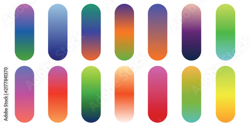vector set of color Gradient Pallets, color swatch. catalog samples, trendy multicolored pallet