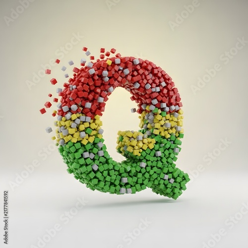 Colorful pixelated g letter illustration