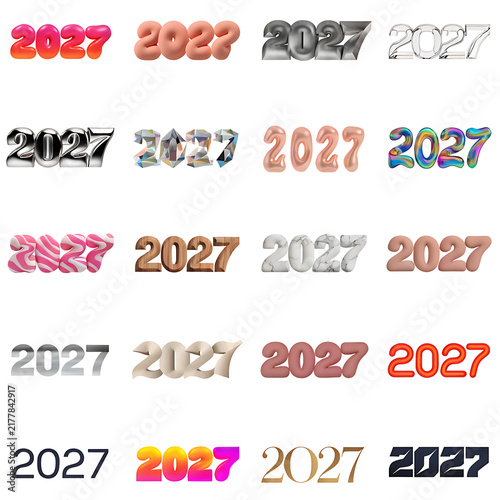 2027 New Year Typography Text Design