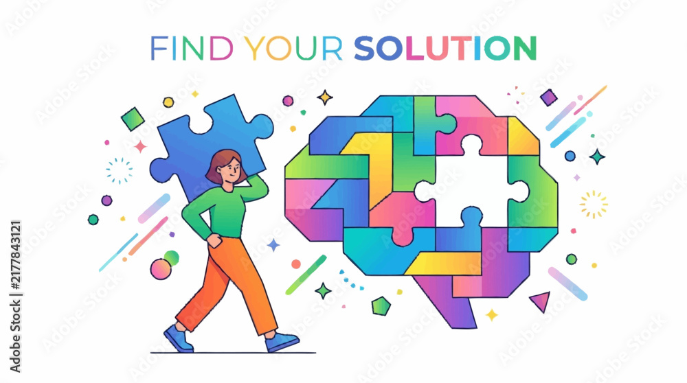 Fototapeta premium Creative thinking and problem solving concept illustration.