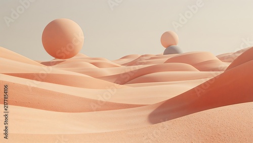 Abstract organic forms with smooth textures in a muted color palette