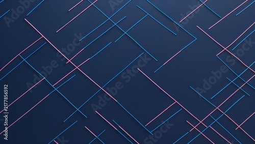 Abstract dark blue background with thin diagonal lines and subtle color accents