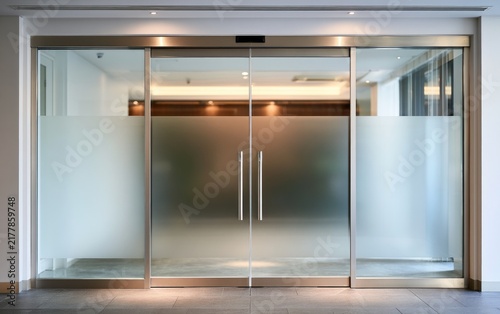 Modern Sleek Architectural Glass Doors with Frosted Panels in Contemporary Interior Design