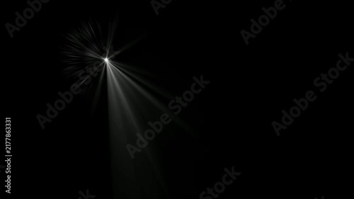 optical shine light lens flares animation. Seamless loop dynamic kinetic bright star light rays effect on black background. Dynamic light rays