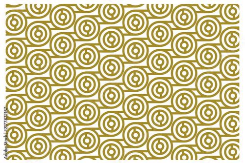 Seamless Retro Spiral Circle Pattern — Olive Green and White Abstract Swirl Repeat Tile for Fabric, Textile and Surface Design