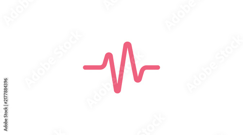 Pink cardiac rhythm heartbeat wave icon