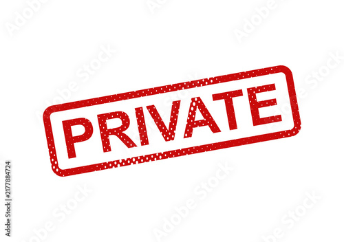 Red private stamp on white background illustration