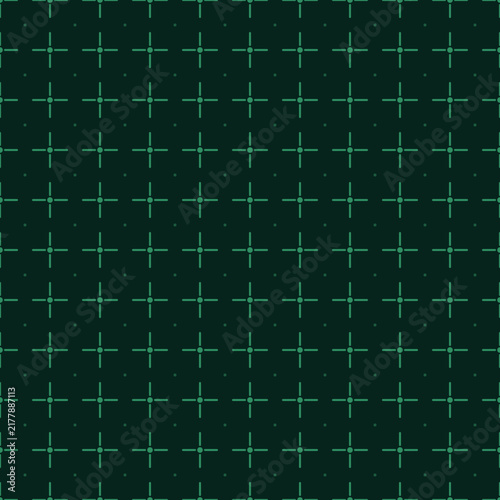 Minimalist dark green cross pattern vector, seamless geometric plus sign background, elegant medical or technical grid texture