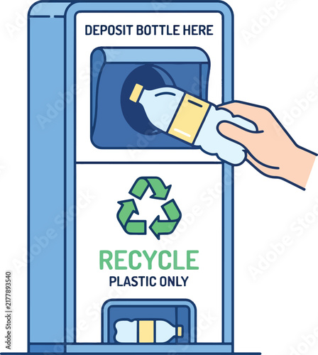 Recycling Plastic Bottle Deposit Machine Vector