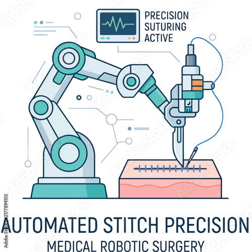 Robotic Surgery Arm Performing Precise Suturing