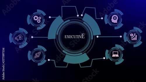 Corporate Executive Management and Leadership Strategy Animation.4k video