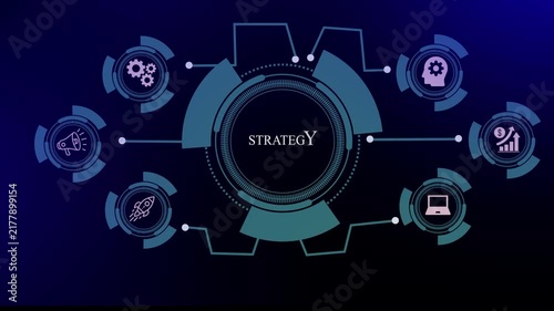 Business Strategy Planning and Corporate Growth Network Animation