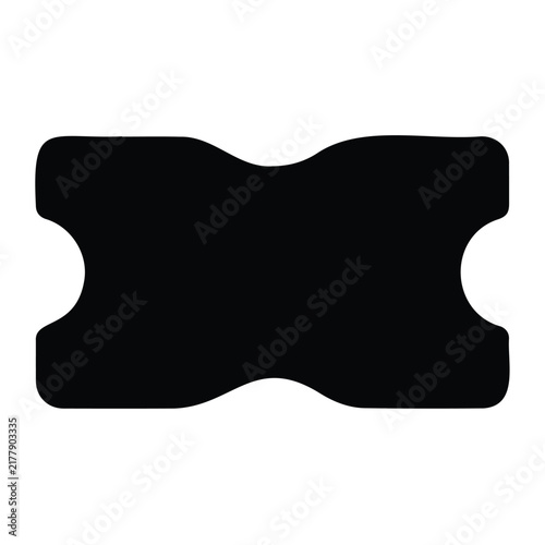 Abstract decorative frame element black vector shape for ornate border design projects.