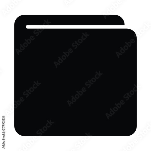 Black leather wallet icon representing classic style banking and secure personal savings.