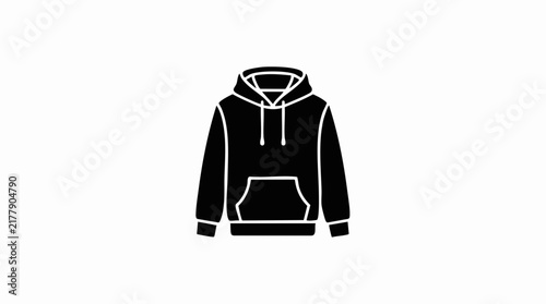Minimalist Hoodie Icon Vector Illustration for Apparel Design