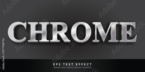 chrome 3d editable text effect