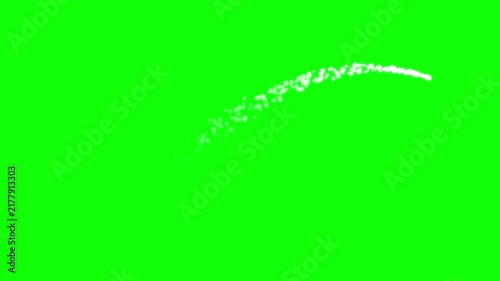 White Light Trail Particle Motion Glow Streak Arc Curved Path Green Screen Animation