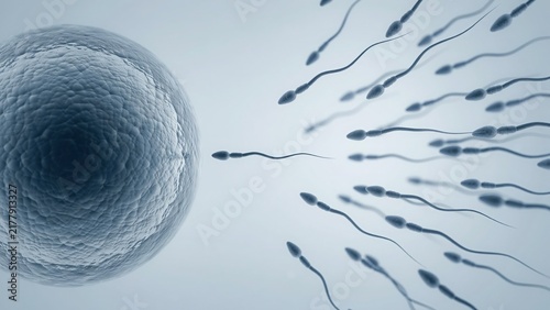 Human fertilization process scientific illustration of sperm and egg with fertilization reproduction conception