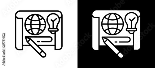 Plakat Site Planning whiteblack icon