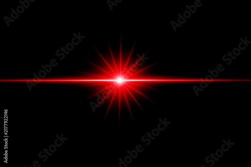 A striking red laser beam radiates a vibrant starburst against a dark backdrop.