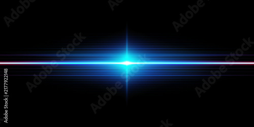 Canvastavla Light effect Bright blue light burst against