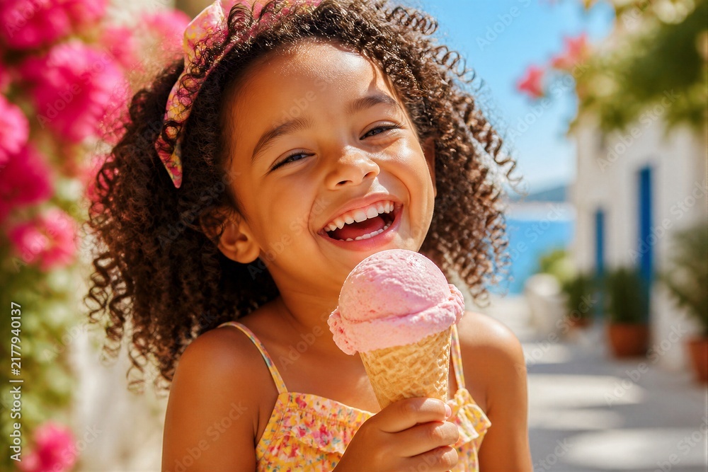 Mädchen mit rosa Eis