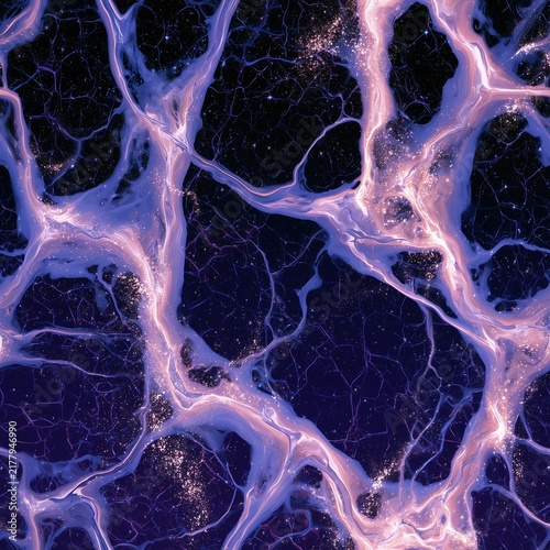2D flat textile print with flowing luminous lava veins, glowing spooky light streams, dark cracked haunted stone background, floating tiny ghost spark particles, abstract Halloween fluid graphic for s