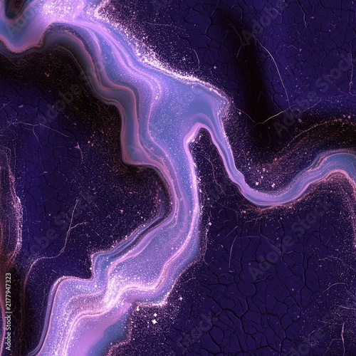 2D flat textile print with flowing luminous lava veins, glowing spooky light streams, dark cracked haunted stone background, floating tiny ghost spark particles, abstract Halloween fluid graphic for s