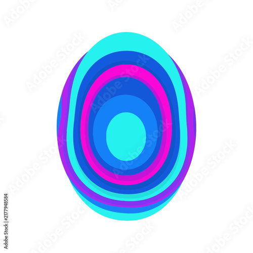 Concentric vibrant blue and purple oval abstract art.