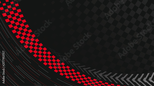 Dynamic Racing Background Template with Red Checker Flag and Speed Lines