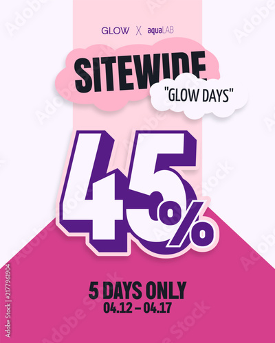 Sitewide Sale Promotional Banner with Forty Five Percent Discount