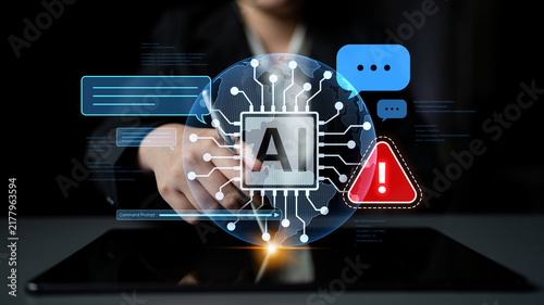 фотографія AI interface showing prompt error warning and system alert