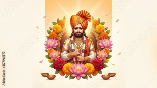Ramdev Jayanti Lord Ramdev with Traditional Flower Decoration
