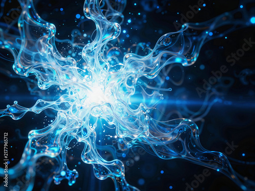 Blue abstract fluid energy burst background