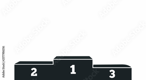 Black Winner Podium Vector Illustration with Numbers 1 2 3 on White Background