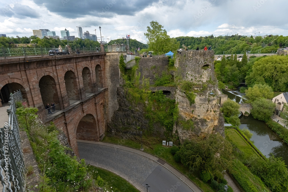 Obraz premium View of the Castle bridge in Luxembourg city
