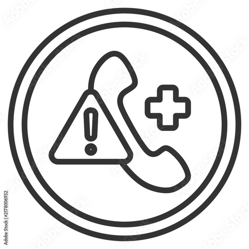 Emergency Call Outline Icon