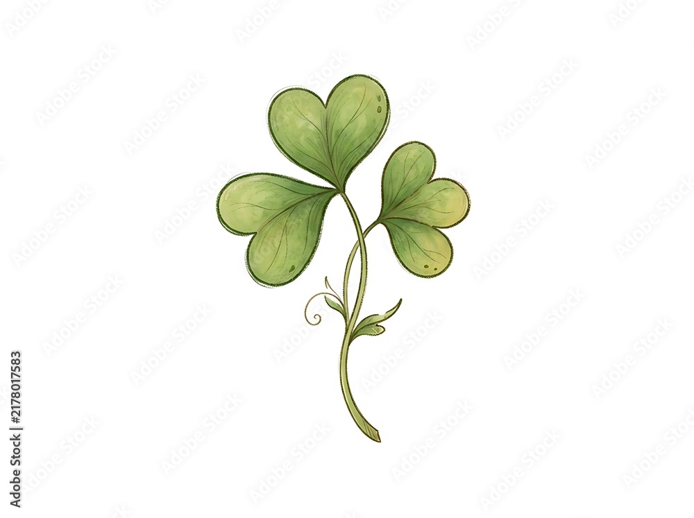 Obraz premium Green clover leaf symbol isolated on white background