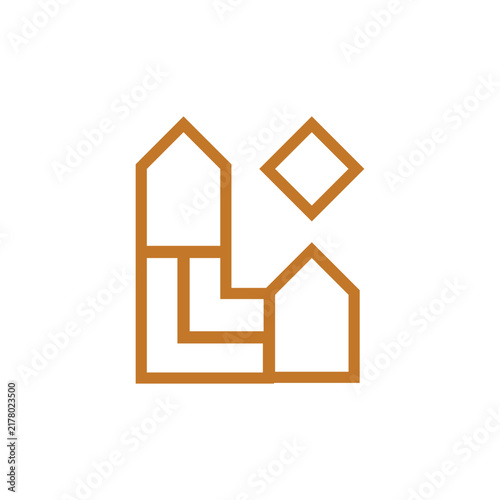 Letter L House Combined With Diamond Logo