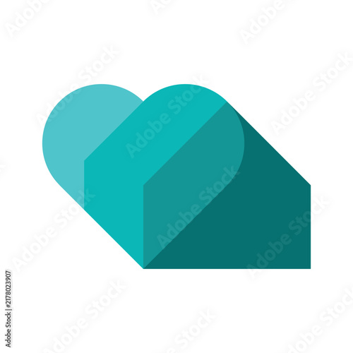 Layered Heart Combined With House Roof Logo